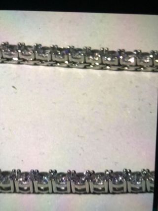 Pulsera Tenis Moissanite Diamantes GRA Plata