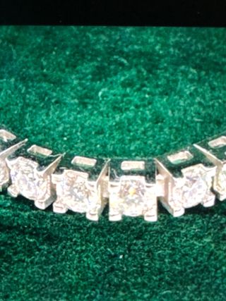Pulsera Tenis Moissanite Diamantes GRA Plata