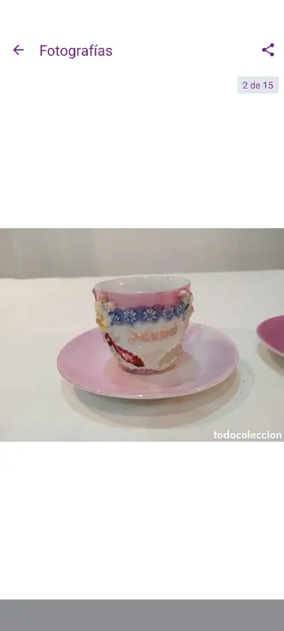 2 Tazze da Caffè in Porcellana Fine Antiche