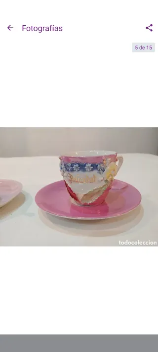 2 Tazze da Caffè in Porcellana Fine Antiche