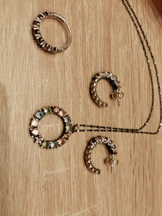 Conjunto Joyas Multicolor y Plateado