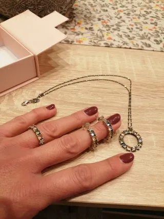 Conjunto Joyas Multicolor y Plateado