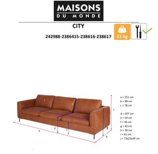 Sofá 3/4 plazas Maisons du monde Beige