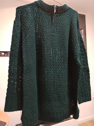 Jersey lana verde oscuro tejido