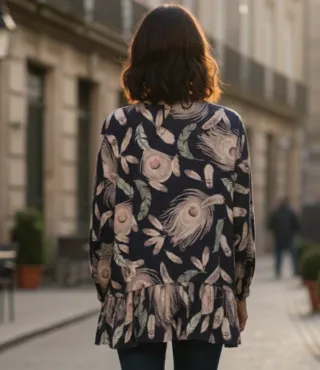 Blusa estampada de manga larga