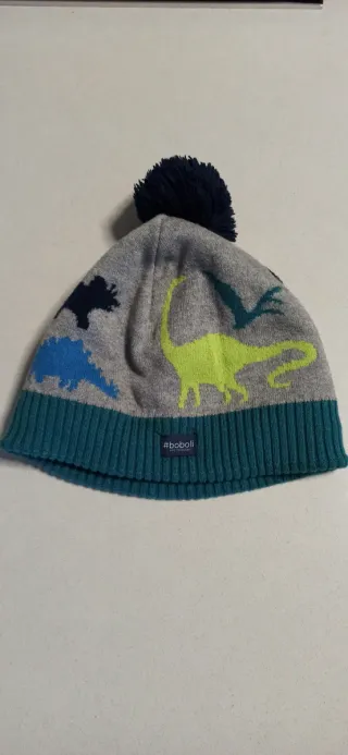 Berretto per bambini Boboli dinosauri grigio e verde
