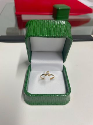 Anillo Oro 18k Circonita Flor