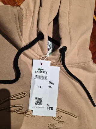 Sudadera Lacoste Talla S Beige