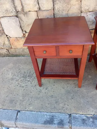 Comodini in legno e vimini, 15€ l'uno