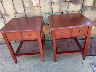 Comodini in legno e vimini, 15€ l'uno