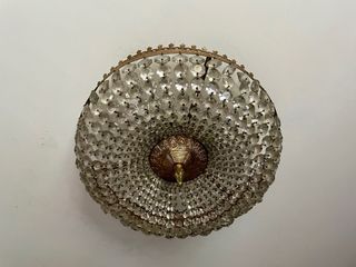 Lámpara techo bronce y lágrimas de cristales