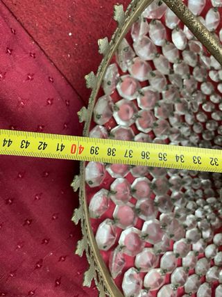 Lámpara techo bronce y lágrimas de cristales