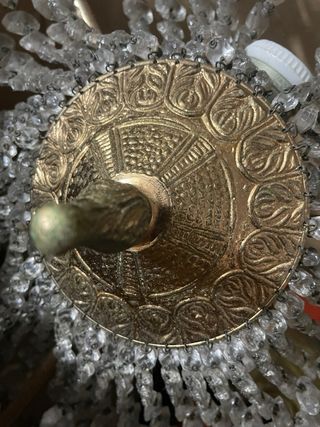 Lámpara techo bronce y lágrimas de cristales