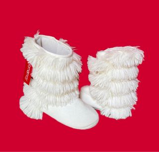 new white slipper silk boots size 35/36 yamamay