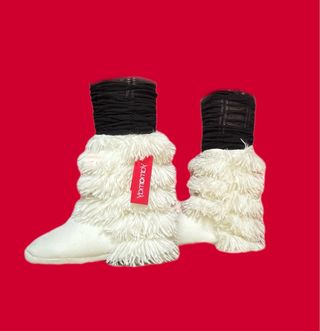 new white slipper silk boots size 35/36 yamamay