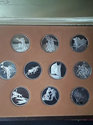 15 MEDALLAS DEPORTES OLIMPICOS (160g. PLATA PURA)