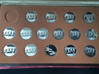 15 MEDALLAS DEPORTES OLIMPICOS (160g. PLATA PURA)