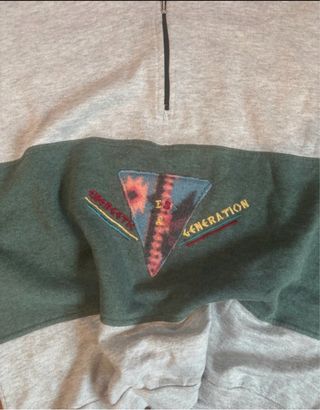 Sudadera Vintage Gris y Verde
