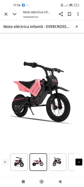 Moto eléctrica infantil EVERCROSS