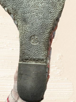 vintage shiny ice color chunky heels espadrillas