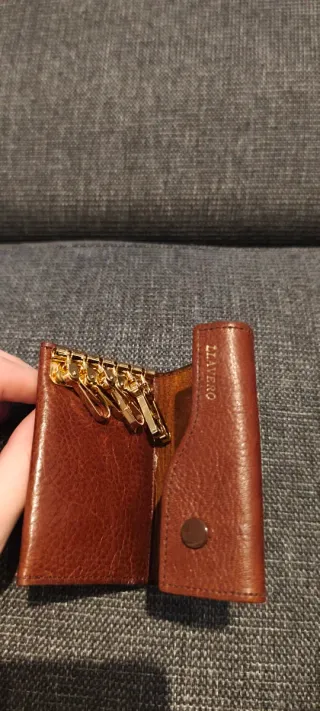 Cartera Monedero Llavero Marrón