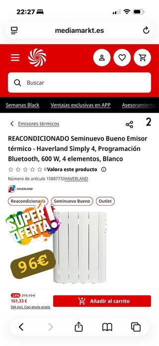 Emisores térmicos LIQUIDACIÓN NUEVOS