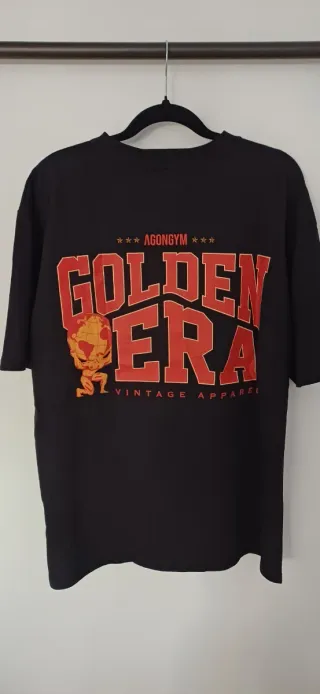 Camiseta oversize negra Golden Era AGONGYM