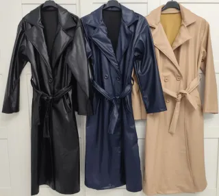 Gabardina polipiel larga