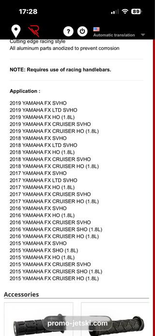 Sistema Dirección RIVA Yamaha FX