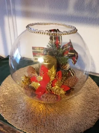 Adorno Navideño en Pecera