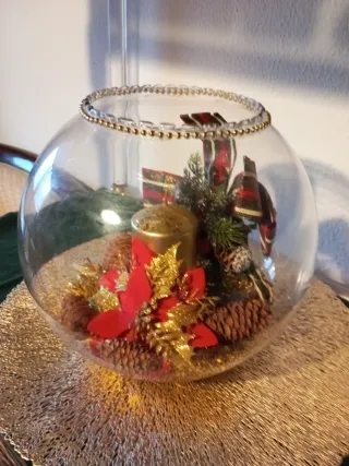 Adorno Navideño en Pecera