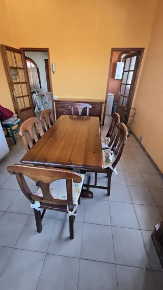 Mesa comedor madera con 6 sillas