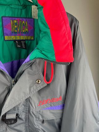 Giubbino Vintage Nevica Taglia 50 Grigio Multicolo