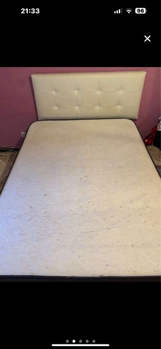 Canapé 135x190cm Beige y Blanco y colchón también