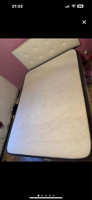 Canapé 135x190cm Beige y Blanco y colchón también