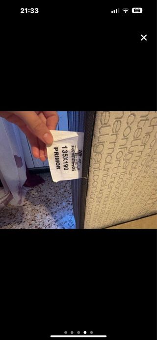 Canapé 135x190cm Beige y Blanco y colchón también