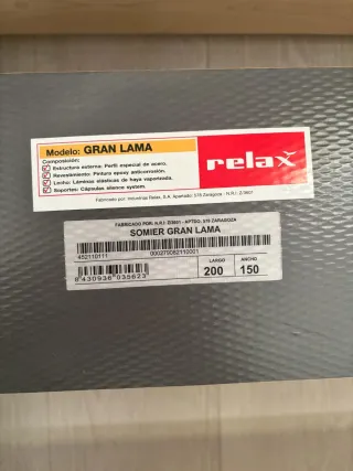 Bastidor Cama + Somier GRAN LAMA 200x150cm