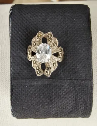 Sortija Plata con Circonita y Marcasitas