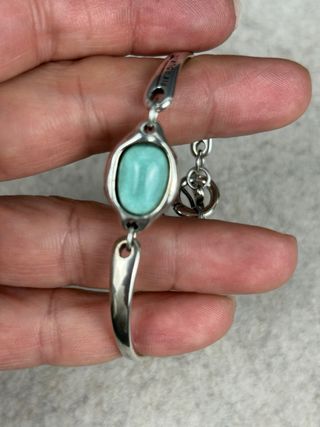 Pulsera baño de plata piedra turquesa