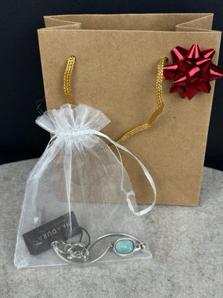 Pulsera baño de plata piedra turquesa