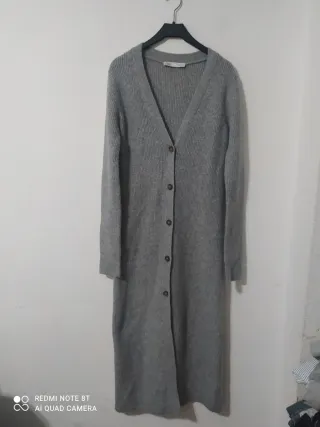 Cárdigan largo Zara gris