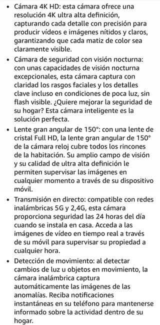 Cámara Espía WiFi HD 4K Visión Nocturna bateria