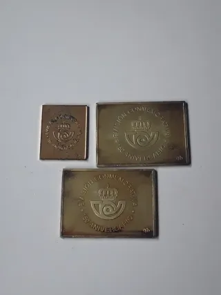 24 SELLOS PLATA BAÑADOS EN ORO. +338 GRAMOS PLATA
