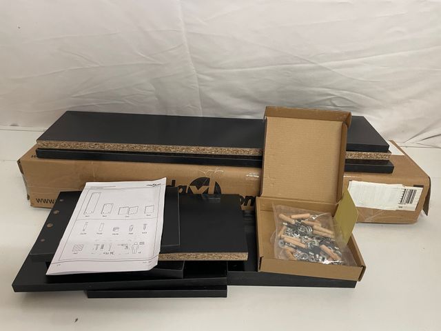 Estantes de pared negros 2 uds.