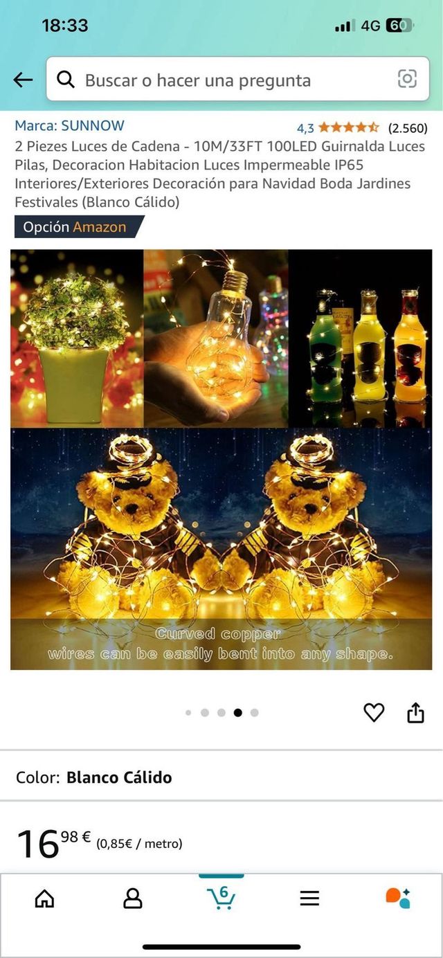 2 Piezes Luces de Cadena  10M/33FT 100LED