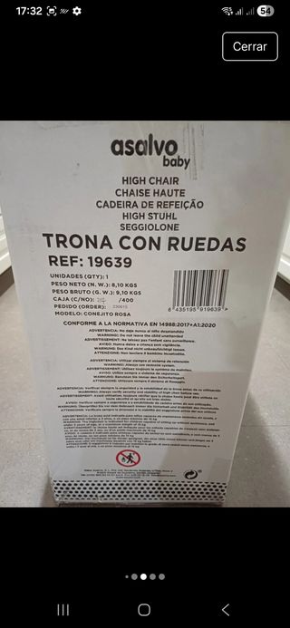 Tronas Asalvo bebé gris/ rosa con cojín estrellas