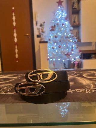 Set 2 Cinture Diesel Fibbia Logo Oval