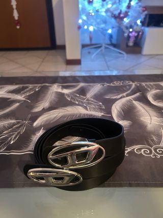 Set 2 Cinture Diesel Fibbia Logo Oval
