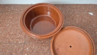 Vasija recipiente de barro para cocinar ANTIGUO