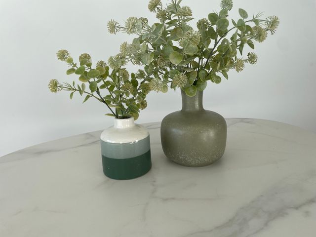 Juego de 2 jarrones decorativos de cerámica